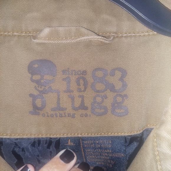 Vtg Plugg Winter Brown Coat Blk Quilt Lining Mens Size Large - Picture 7 of 7